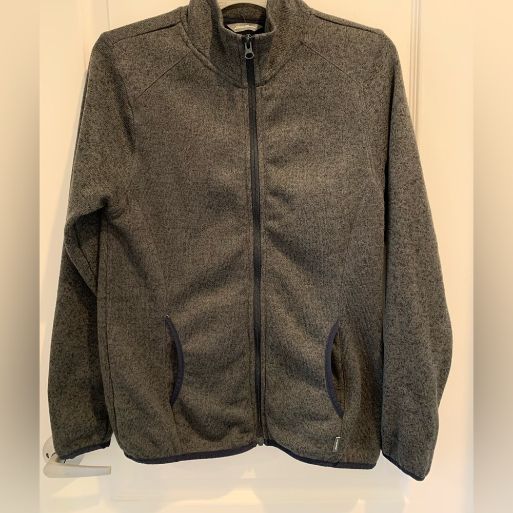 Eddie Bauer Women’s Small Gray Zip Up Jacket Fall Casual Winter Light Weight
